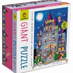 GIGANT PUZZLE – puzzle podłogowe – ZAMEK Z WRÓŻKAMI I ORKAMI