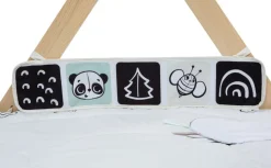 Gimnastyka, mata edukacyjna z drewnianym stojakiem Decor Luxe - czarno-biała