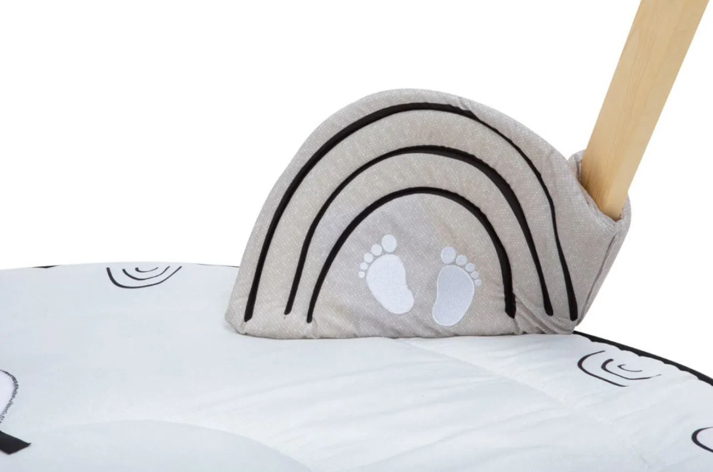 Gimnastyka, mata edukacyjna z drewnianym stojakiem Decor Luxe - czarno-biała