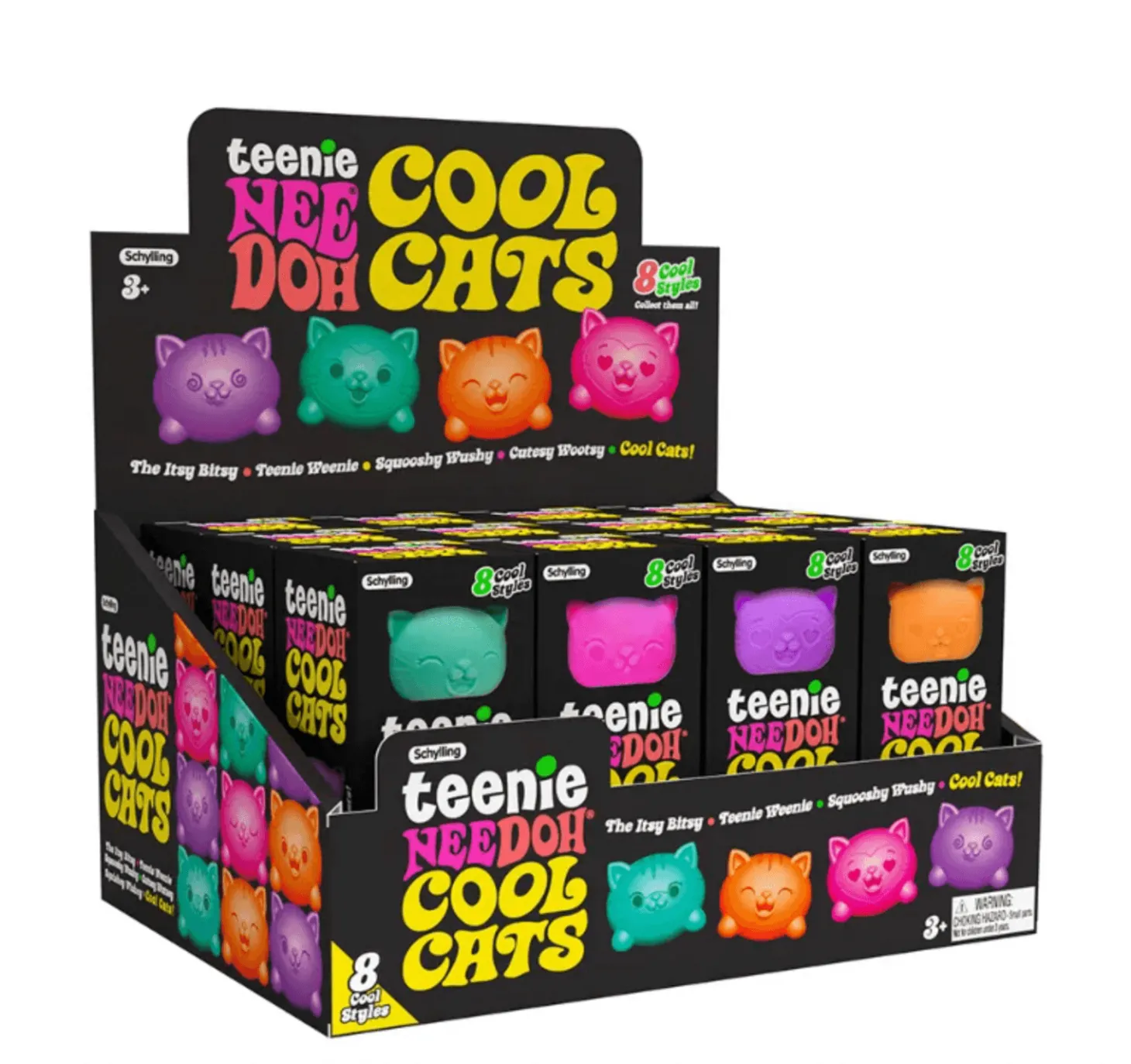 Gniotek sensoryczny Teenie Needoh Cool Cats 3szt. mix kolorów