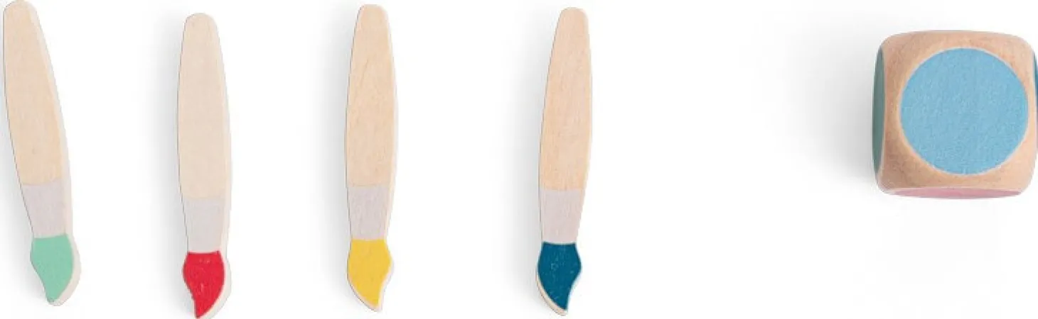 Gra memory Kolorowe Pędzle z kostką 4+