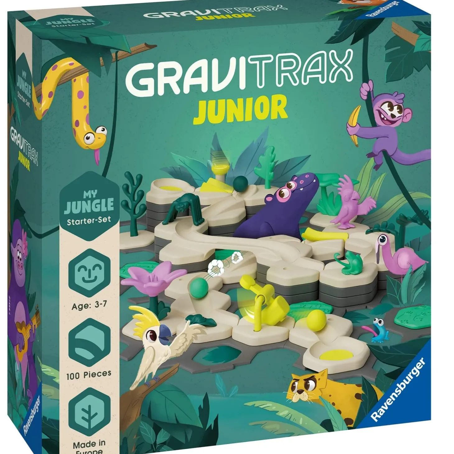 GraviTrax JUNIOR. Zestaw Startowy L - Dżungla, 100 el.