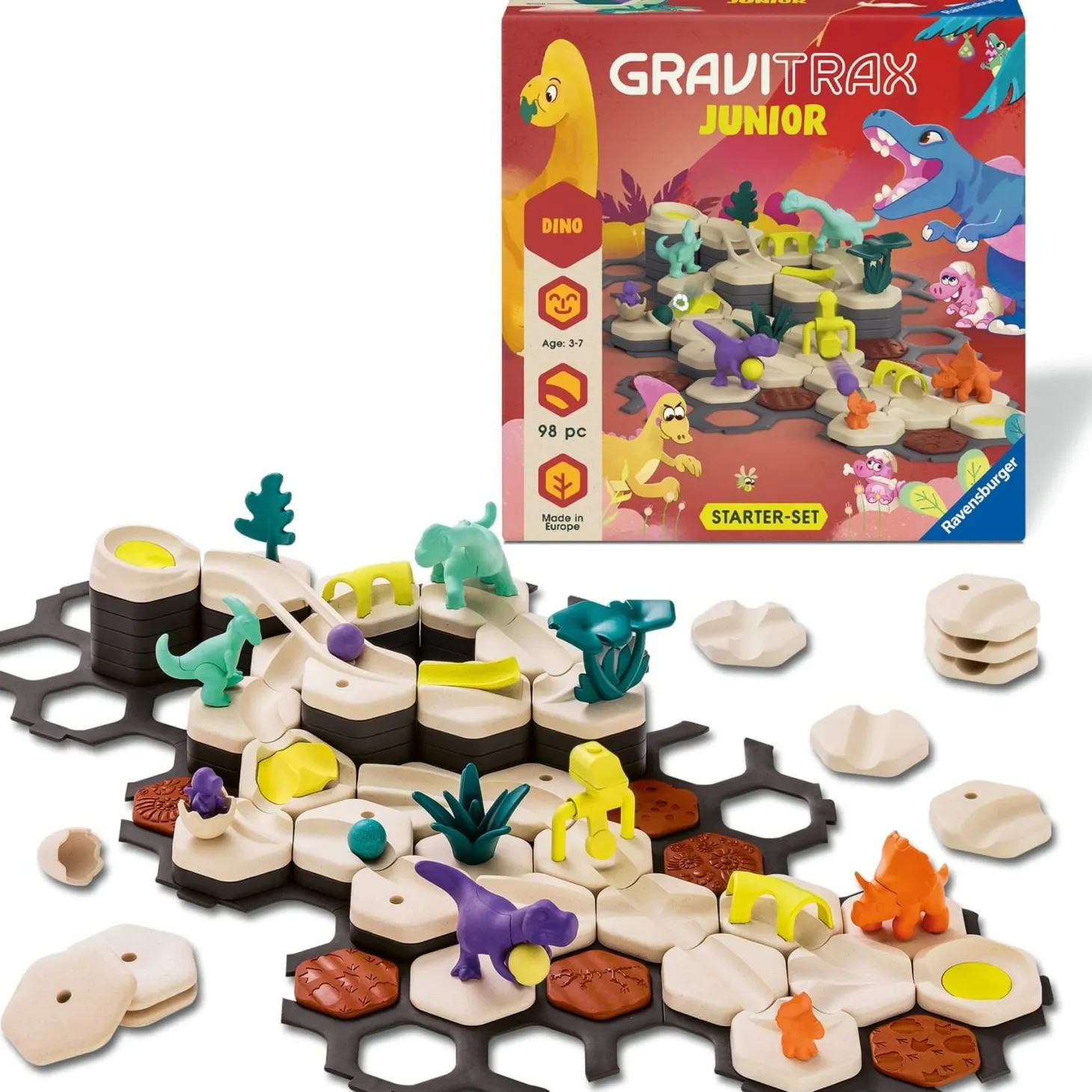 GraviTrax JUNIOR. Zestaw Startowy L - Dino, 98 el.