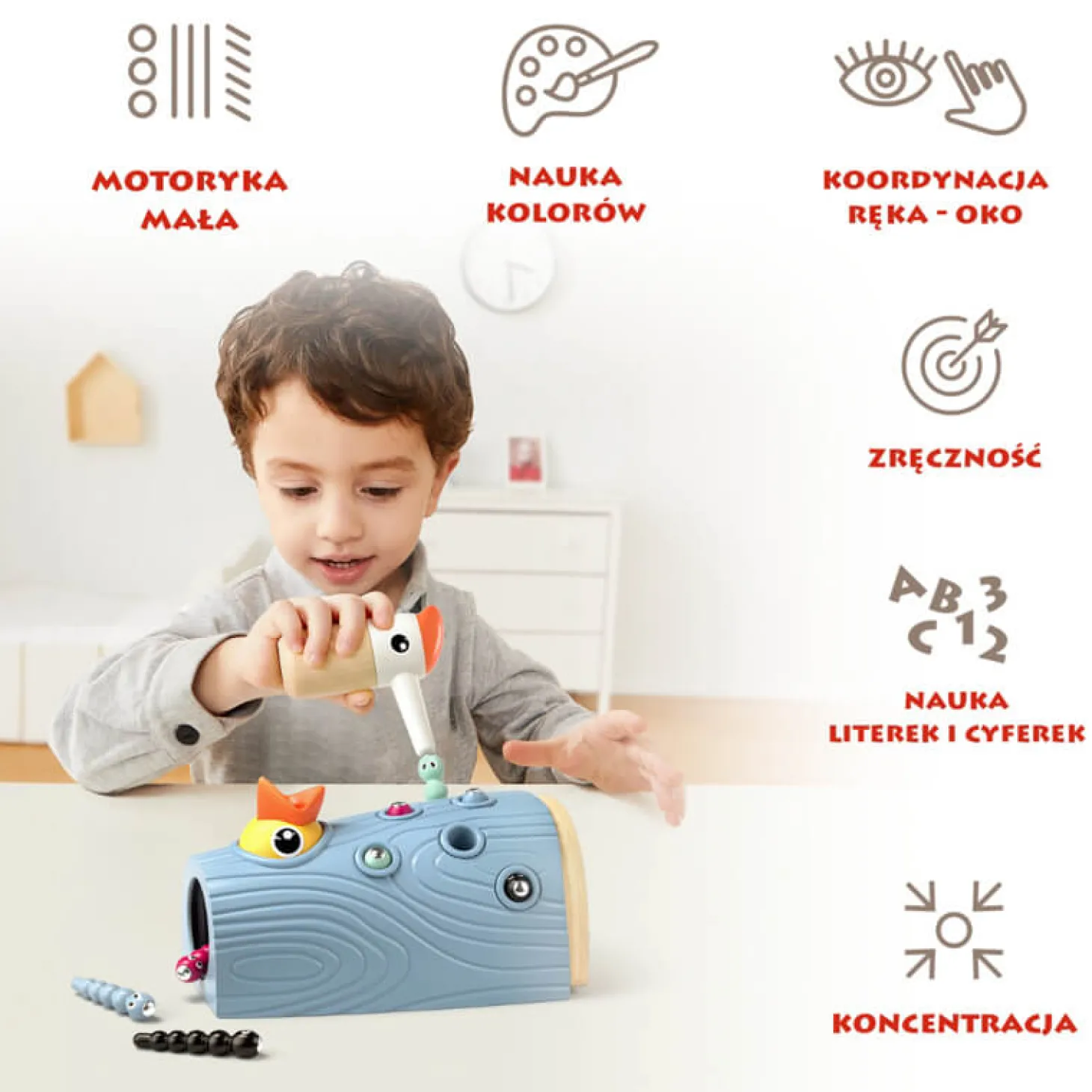 Gra zręcznościowa - Nakarm Ptaszka Złap Robaczka, 2+