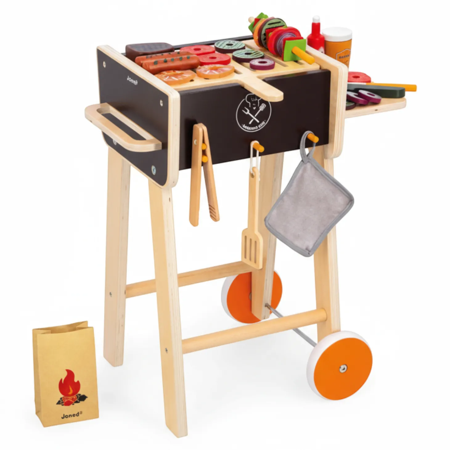 Grill drewniany z akcesoriami 3+