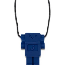 Gryzak terapeutyczny, antystresowy naszyjnik MEDIUM Robot - School Blue