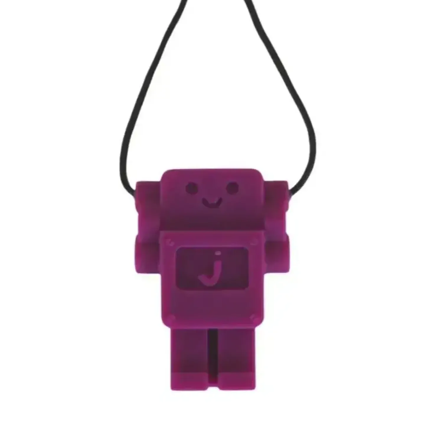 Gryzak terapeutyczny, antystresowy naszyjnik MEDIUM Robot - Purple Grape