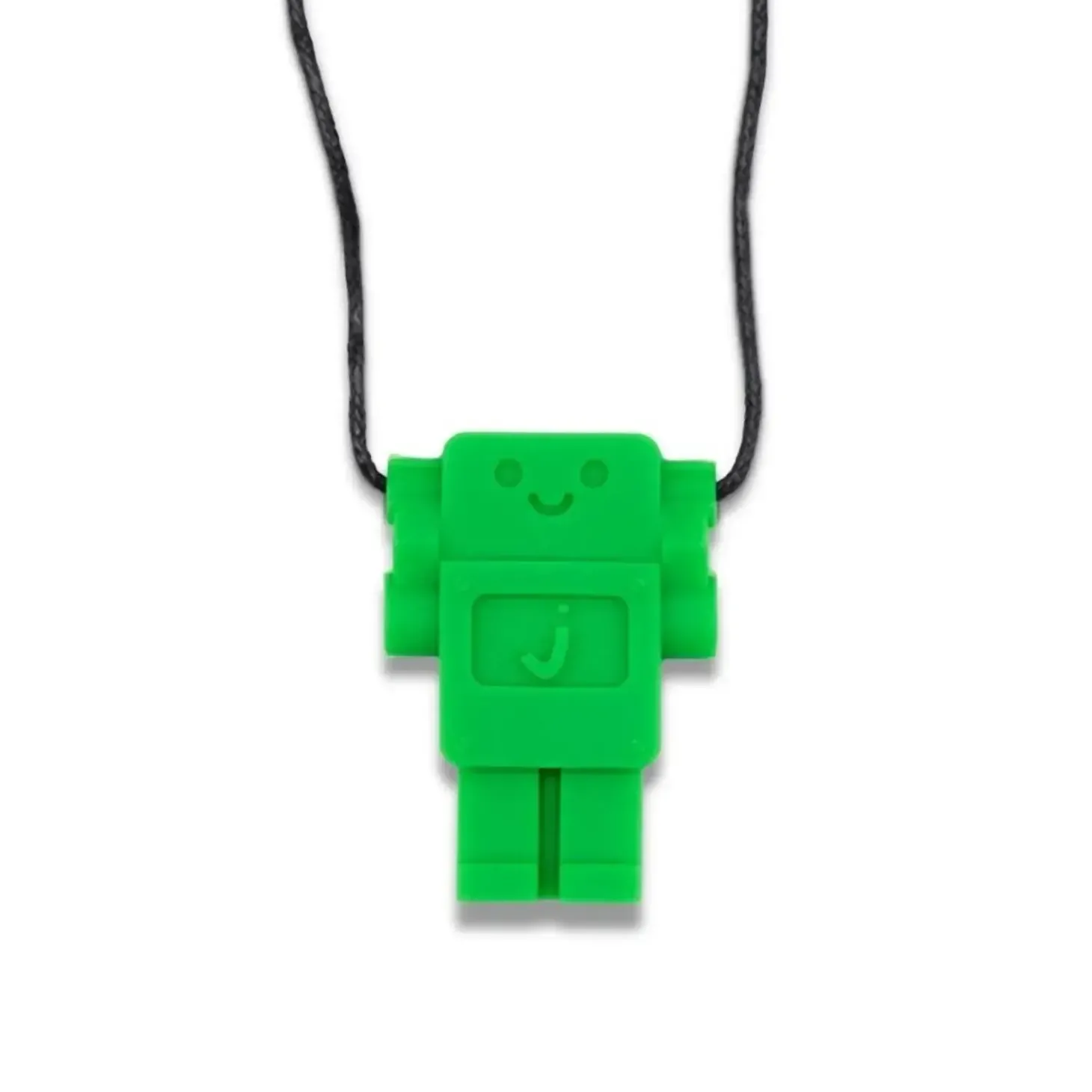 Gryzak terapeutyczny, antystresowy naszyjnik MEDIUM Robot - Grassy Green