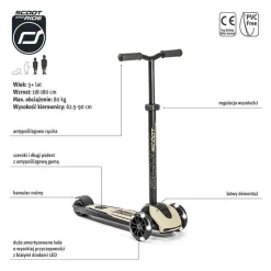 Highwaykick 5 LED Hulajnoga trójkołowa balansowa ze świecącymi kółkami 5+ Ash
