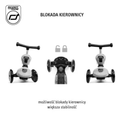 Highwaykick1 Push and Go 2w1 Jeździk i hulajnoga z rączką do prowadzenia 1-5 lat Wildberry