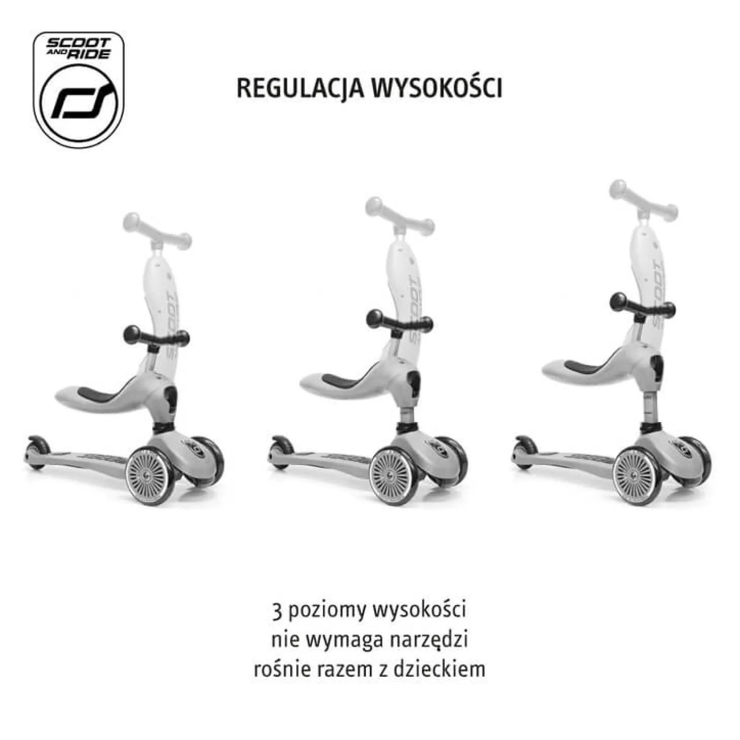 Highwaykick1 Push and Go 2w1 Jeździk i hulajnoga z rączką do prowadzenia 1-5 lat Wildberry