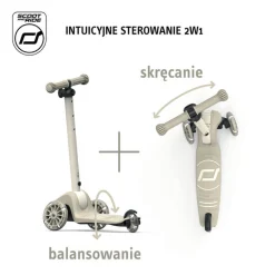 Highwaykick 3S Hulajnoga z systemem sterowania 2w1 i kółkami LED składana 3+ Ash