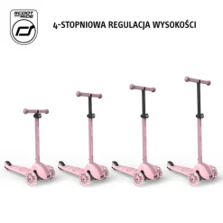 Highwaykick 3S Hulajnoga z systemem sterowania 2w1 i kółkami LED składana 3+ Rose