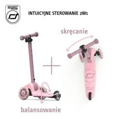 Highwaykick 3S Hulajnoga z systemem sterowania 2w1 i kółkami LED składana 3+ Rose