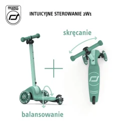 Highwaykick 3S Hulajnoga z systemem sterowania 2w1 i kółkami LED składana 3+ Forest