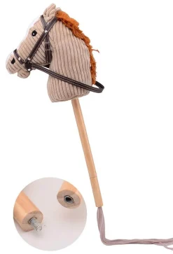 Hobby Horse z funkcją dźwiękową koń LUX na kiju 80cm Taupe