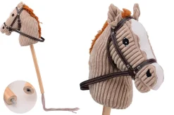 Hobby Horse z funkcją dźwiękową koń LUX na kiju 80cm Taupe