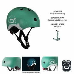 II GATUNEK: Kask z odblaskami XXS-S dla dzieci 1rż+ Forest Owl