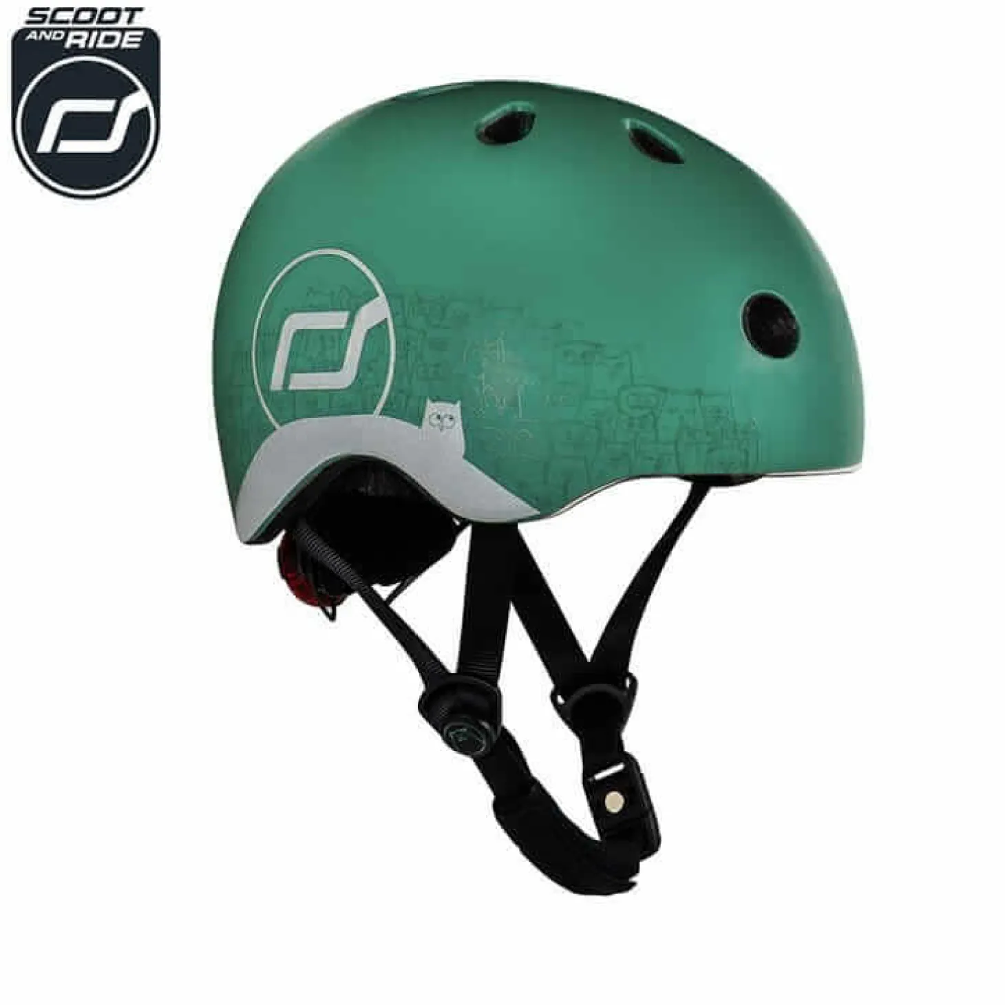 II GATUNEK: Kask z odblaskami XXS-S dla dzieci 1rż+ Forest Owl