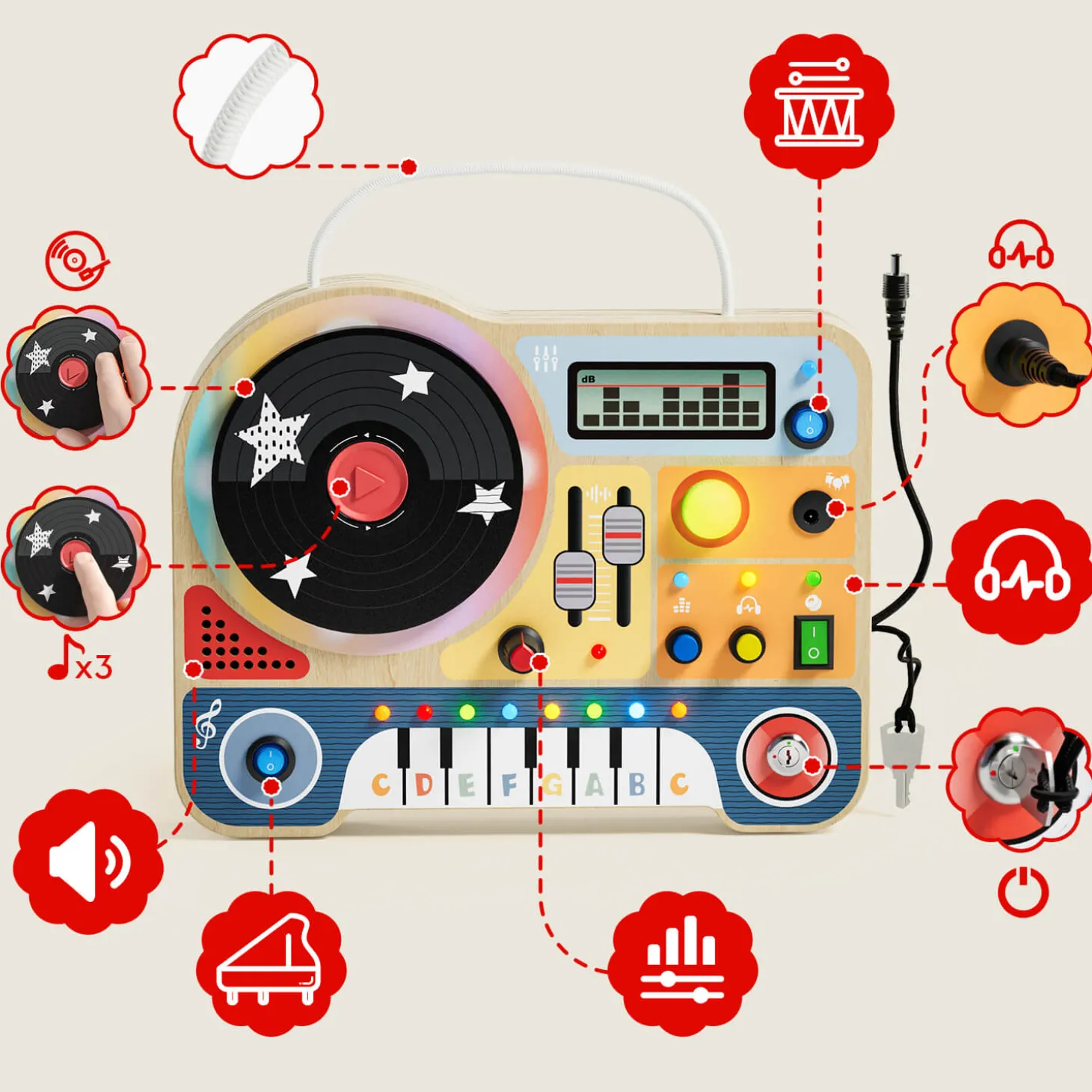 Interaktywna tablica muzyczna Mały DJ, 36m+