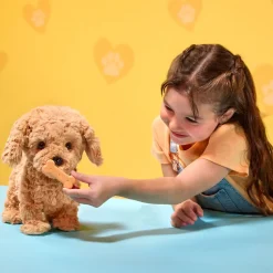 Interaktywny chodzący piesek z magnetyczną kostką i akcesoriami - Playful Paws Goldendoodle Pup