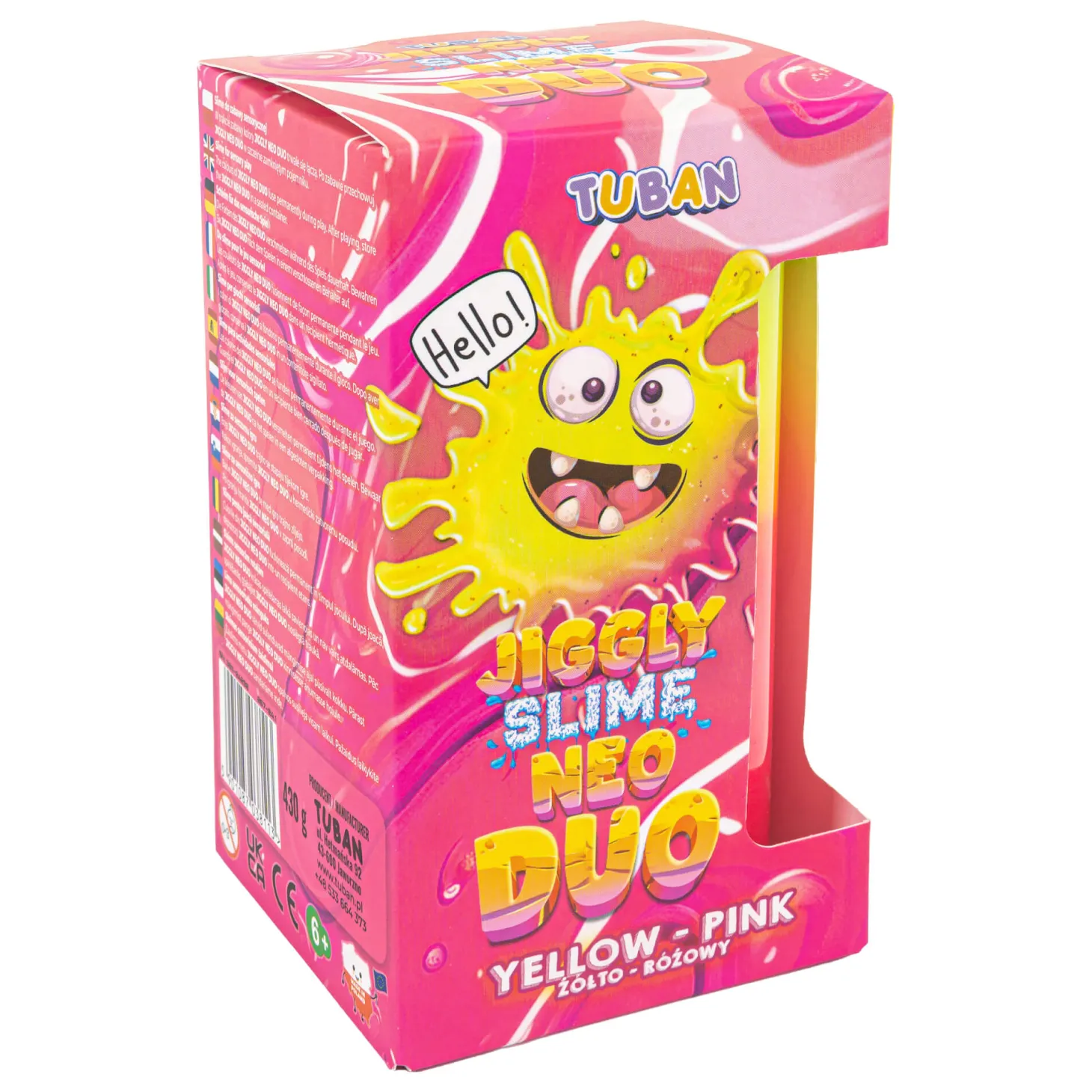 Jiggly Slime Neo Duo - żółto-różowy, 430g