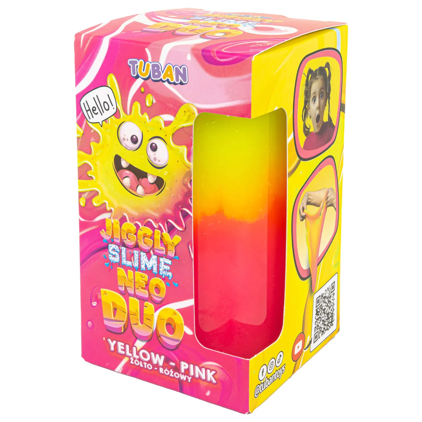 Jiggly Slime Neo Duo - żółto-różowy, 430g