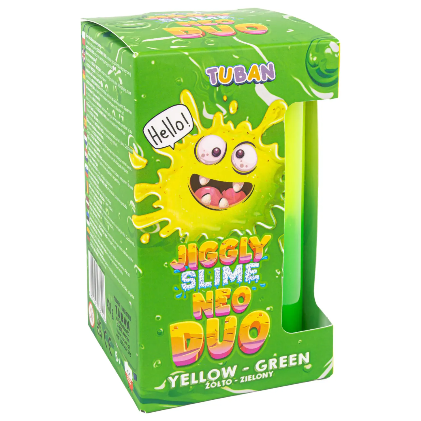 Jiggly Slime Neo Duo - żółto-zielony, 430g
