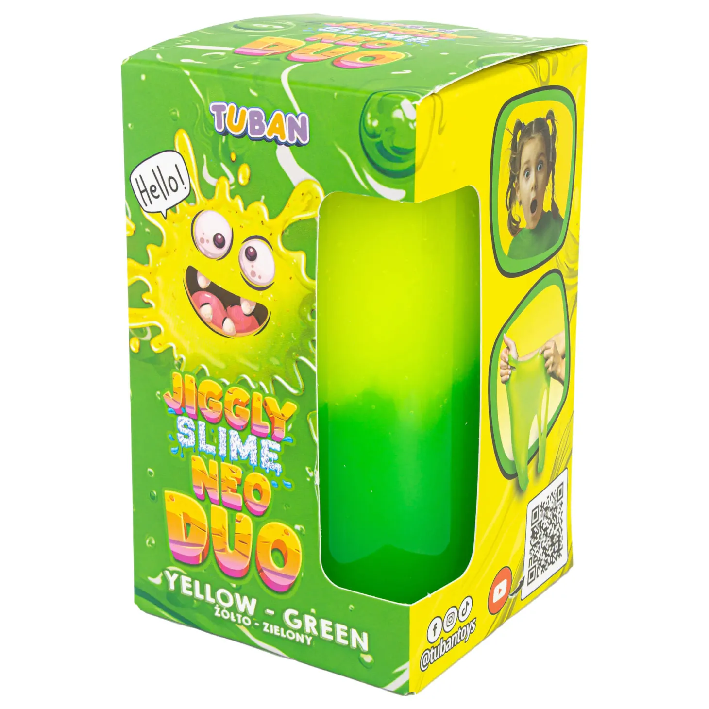 Jiggly Slime Neo Duo - żółto-zielony, 430g