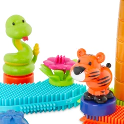Jungle Adventure Bucket - klocki jeżyki w wiadrze - zestaw DŻUNGLA, 128 elementów