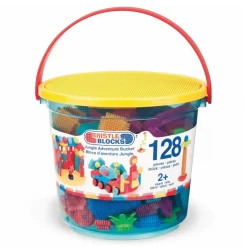 Jungle Adventure Bucket - klocki jeżyki w wiadrze - zestaw DŻUNGLA, 128 elementów
