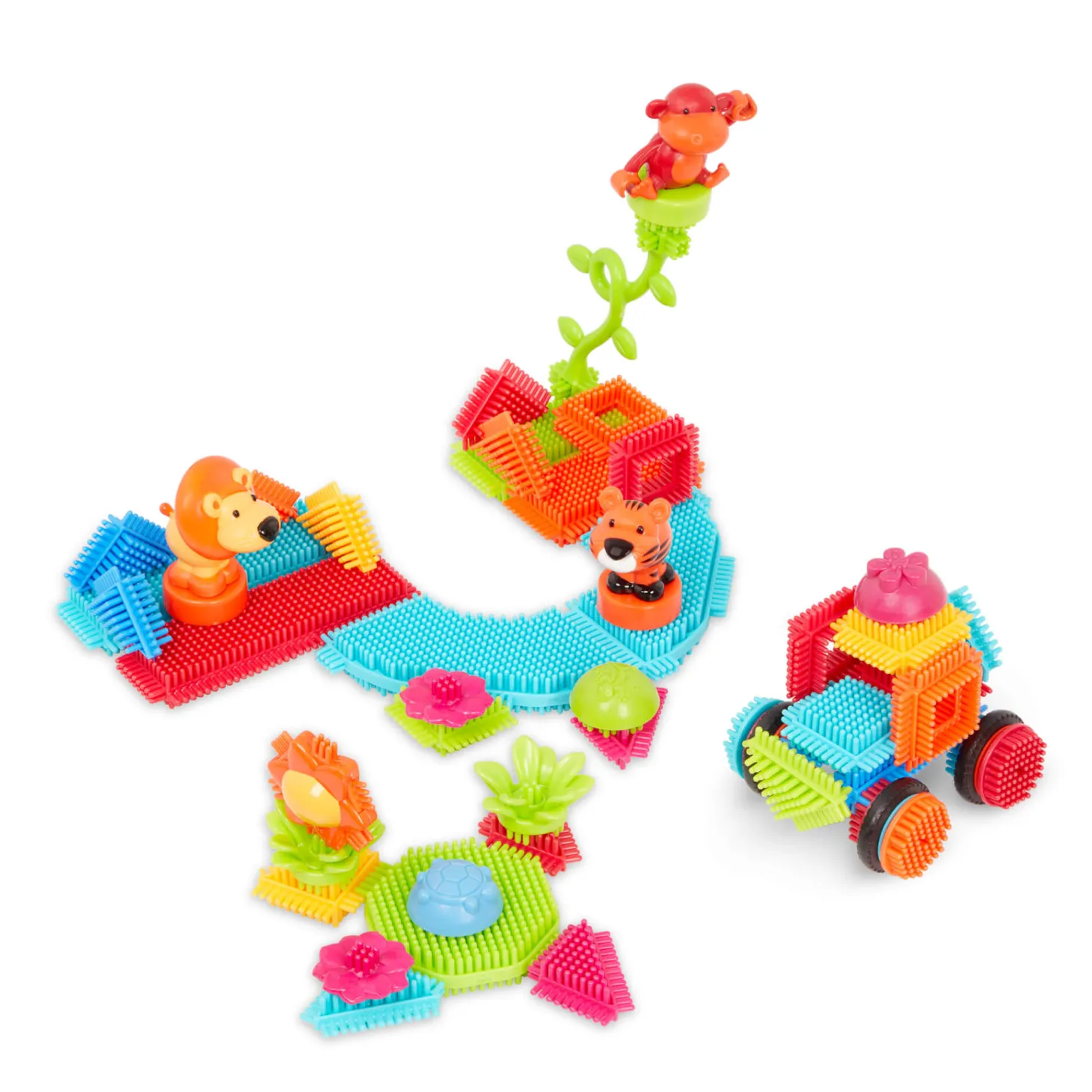 Jungle Adventures - klocki jeżyki w tubie - zestaw DŻUNGLA, 54 elementy