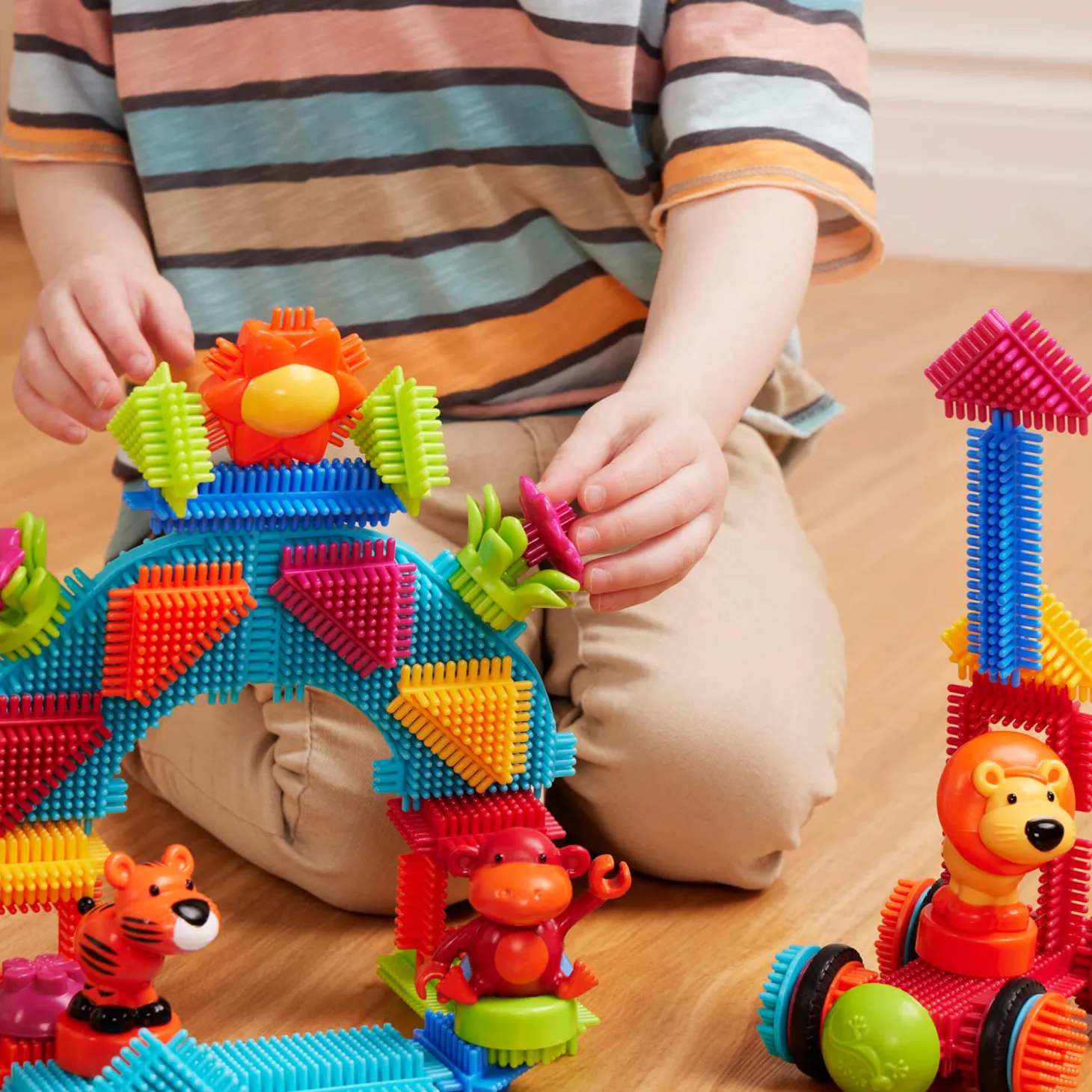 Jungle Adventures - klocki jeżyki w tubie - zestaw DŻUNGLA, 54 elementy