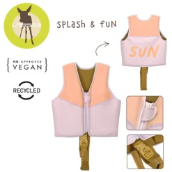 Kamizelka do pływania asekuracyjna dla dzieci Splash & Fun lavender apricot