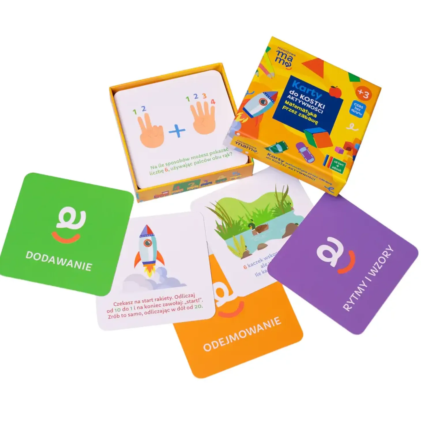 Karty do kostki aktywności - matematyka przez zabawę + mini e-book 3+