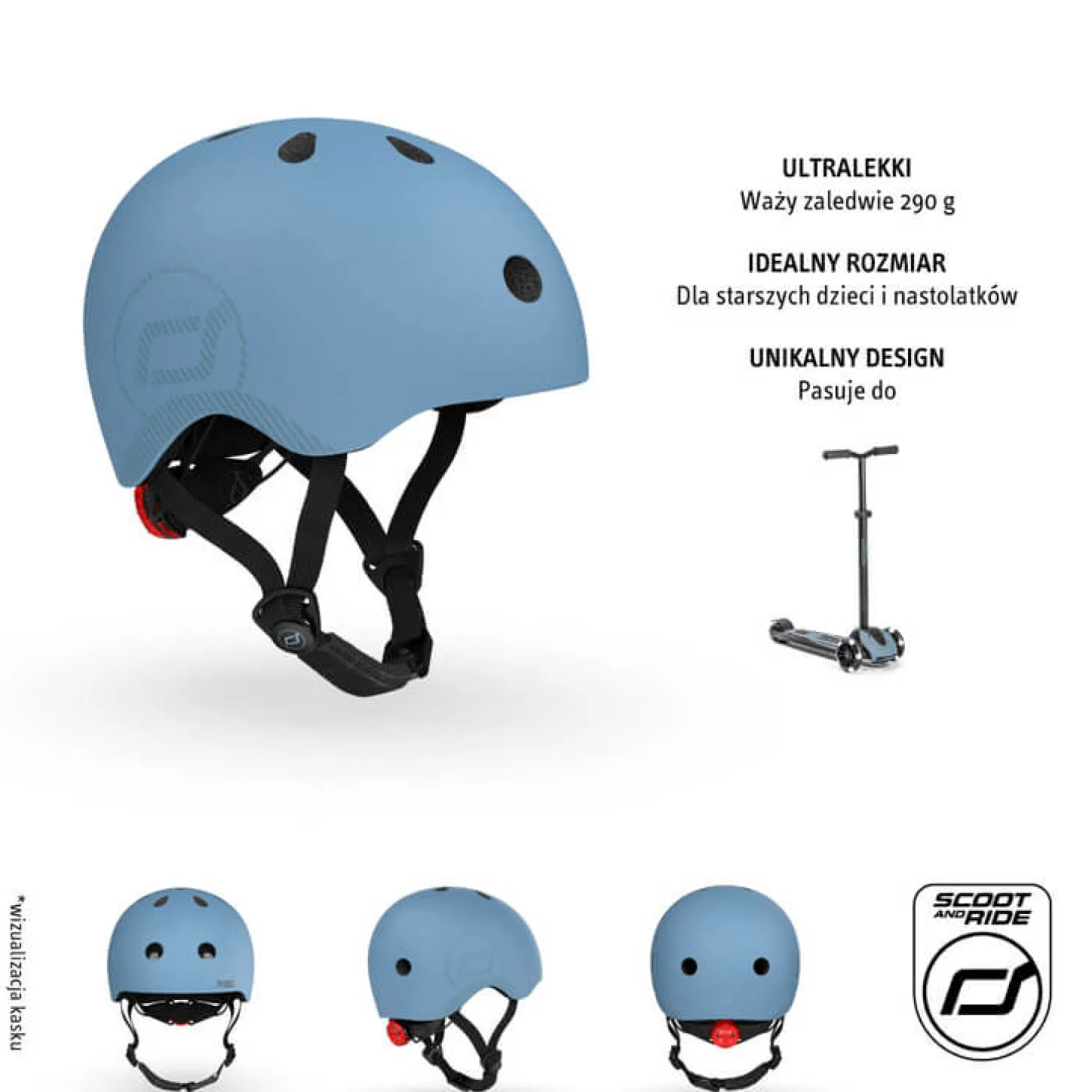 Kask M-L dla starszych dzieci i nastolatków Steel
