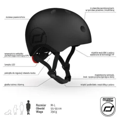 Kask M-L dla starszych dzieci i nastolatków Black