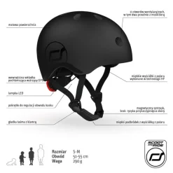 Kask S-M dla dzieci 3+ Black