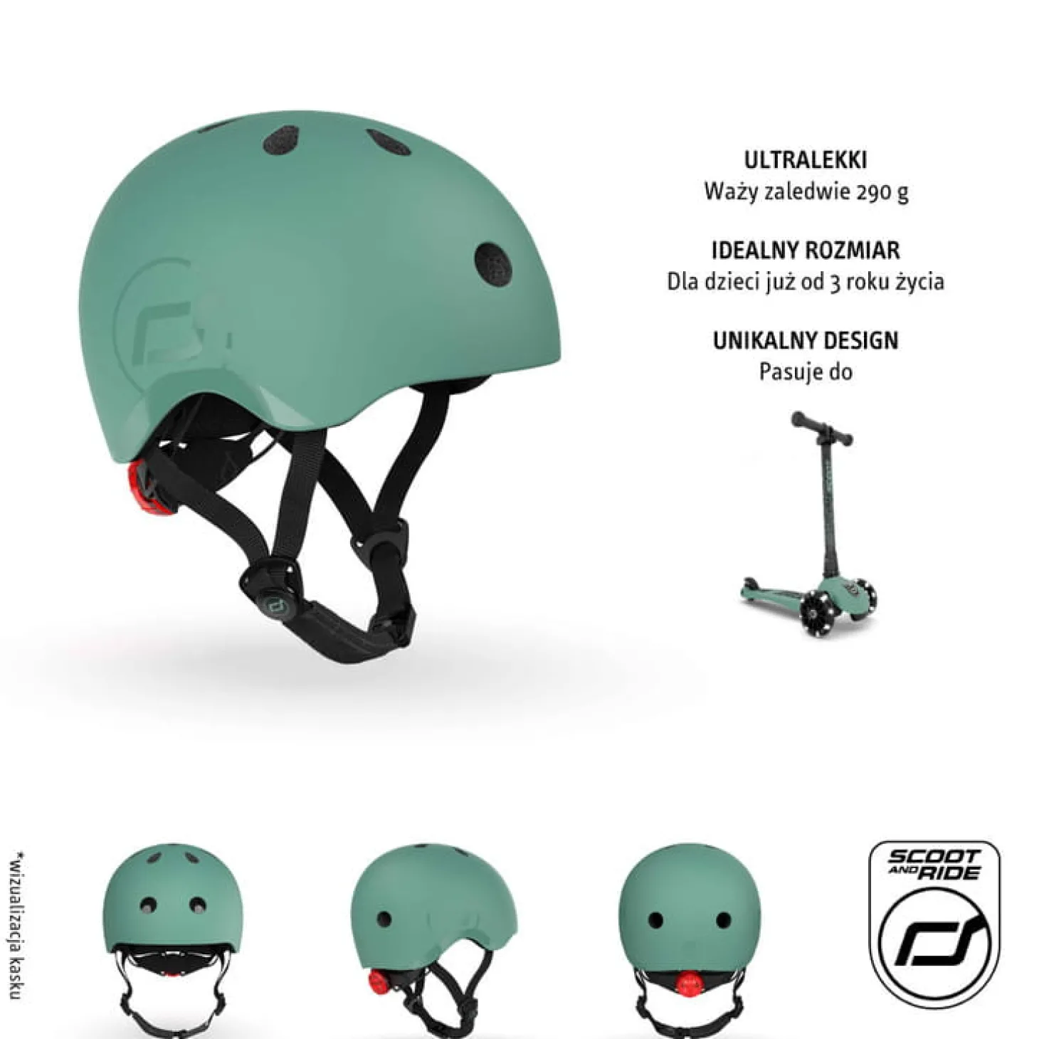 Kask S-M dla dzieci 3+ Forest
