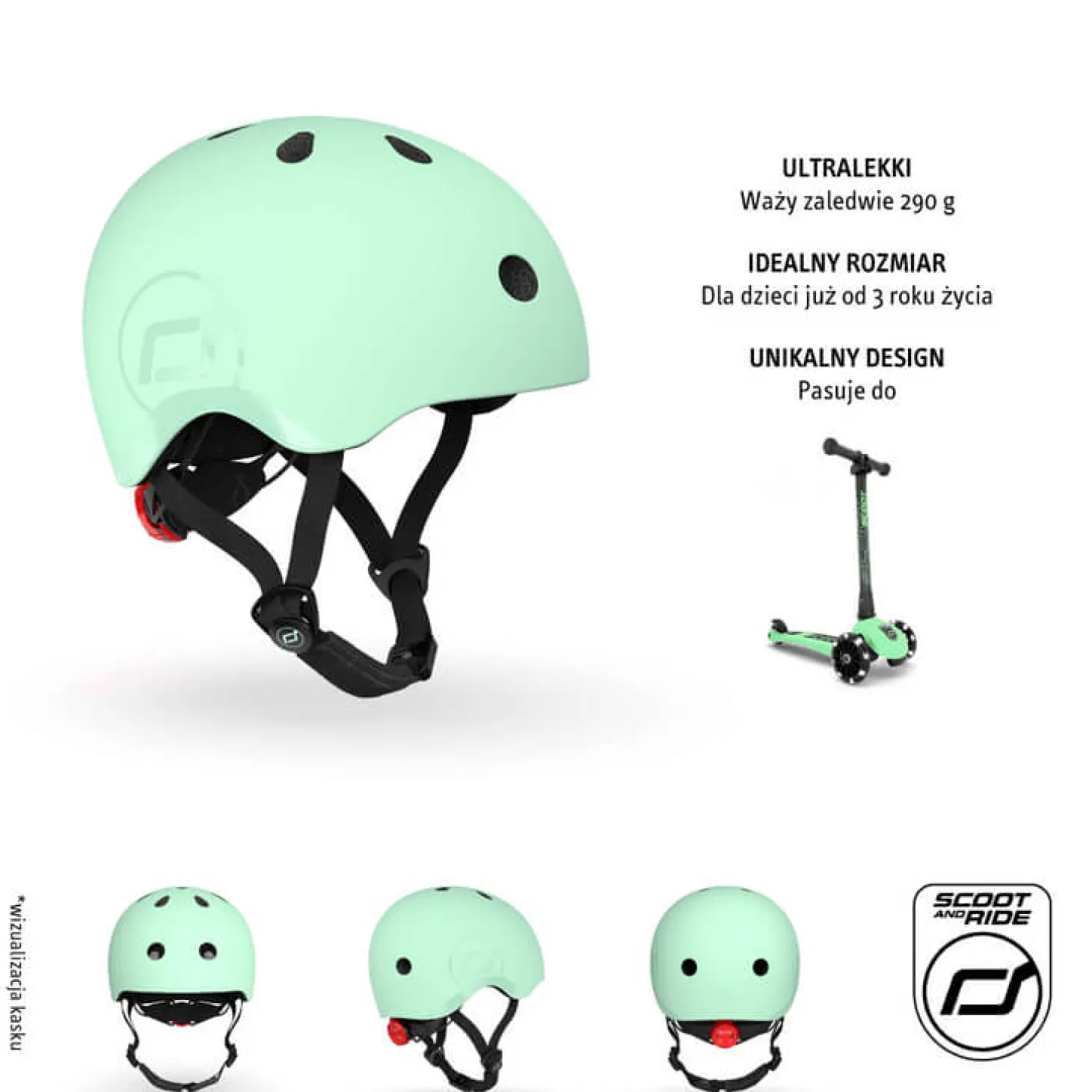 Kask S-M dla dzieci 3+ Kiwi kolekcja Icecream