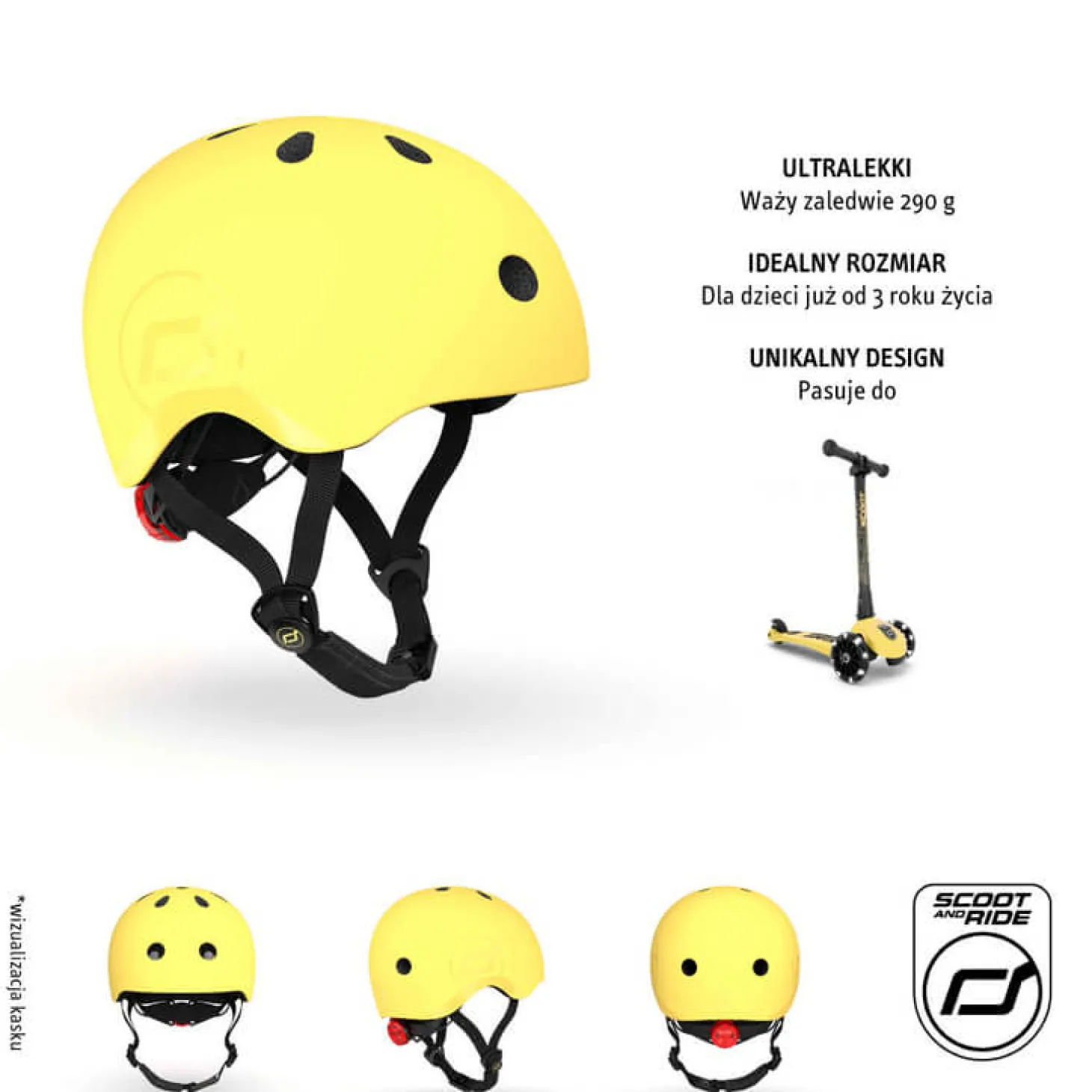 Kask S-M dla dzieci 3+ Lemon kolekcja Icecream