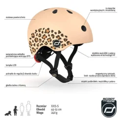 Kask XXS-S dla dzieci 1-5 lat Leopard