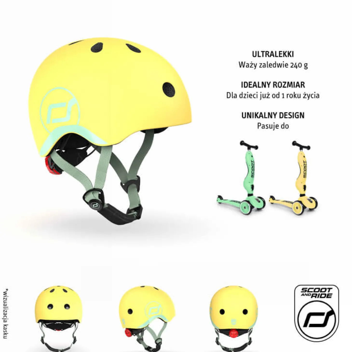 Kask XXS-S dla dzieci 1rż+ Lemon