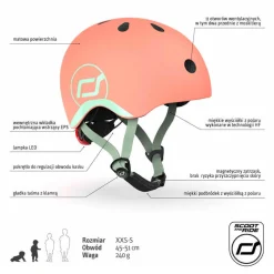 Kask XXS-S dla dzieci 1rż+ Peach