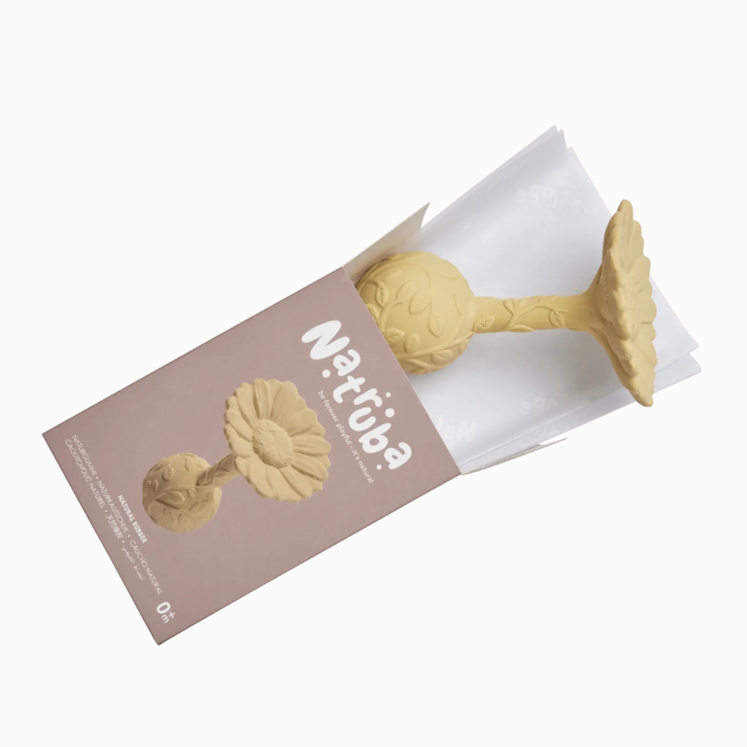 Kauczukowy gryzak z grzechotką - Stokrotka