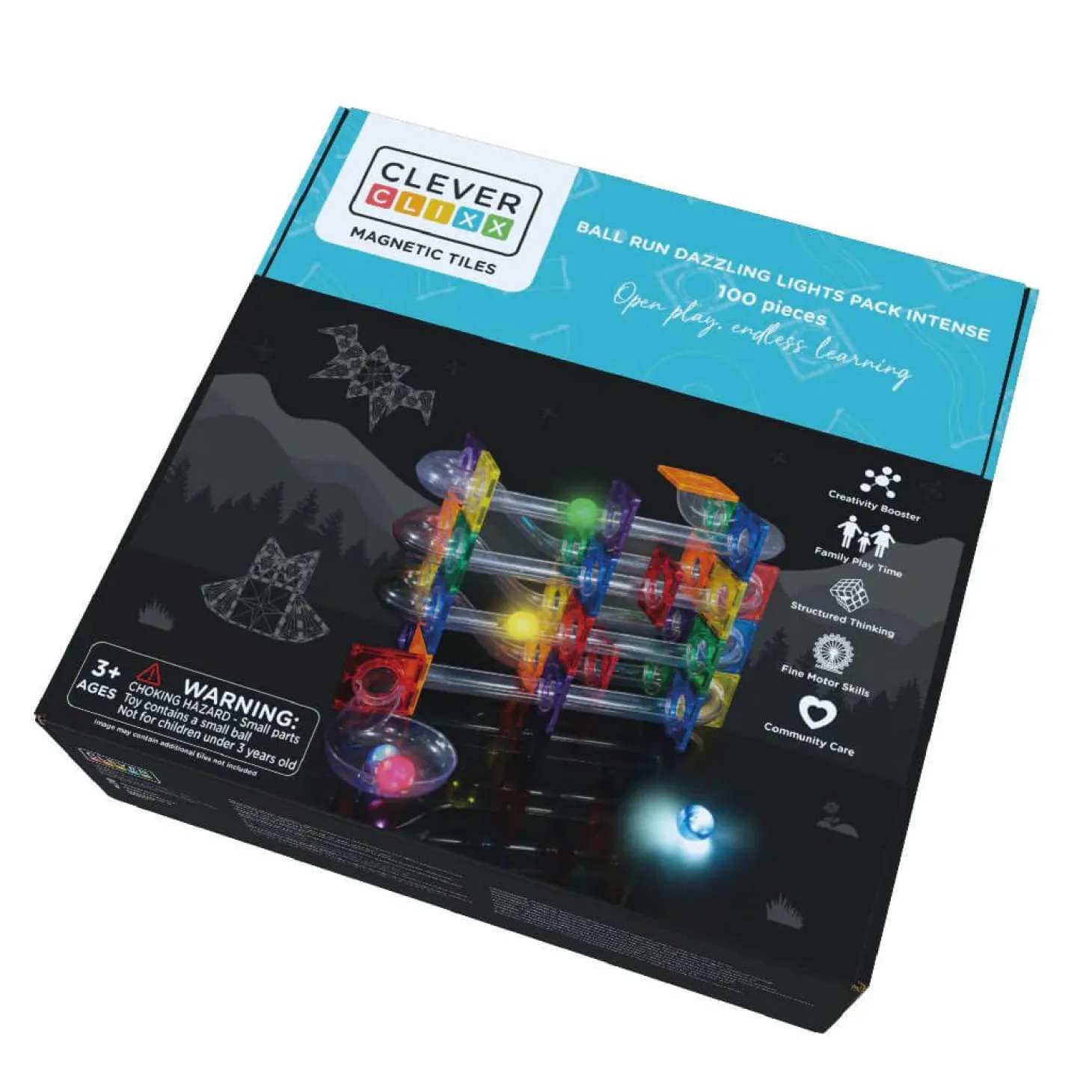Klocki magnetyczne Ball Run Dazzling Lights Pack Intense - 100 el.