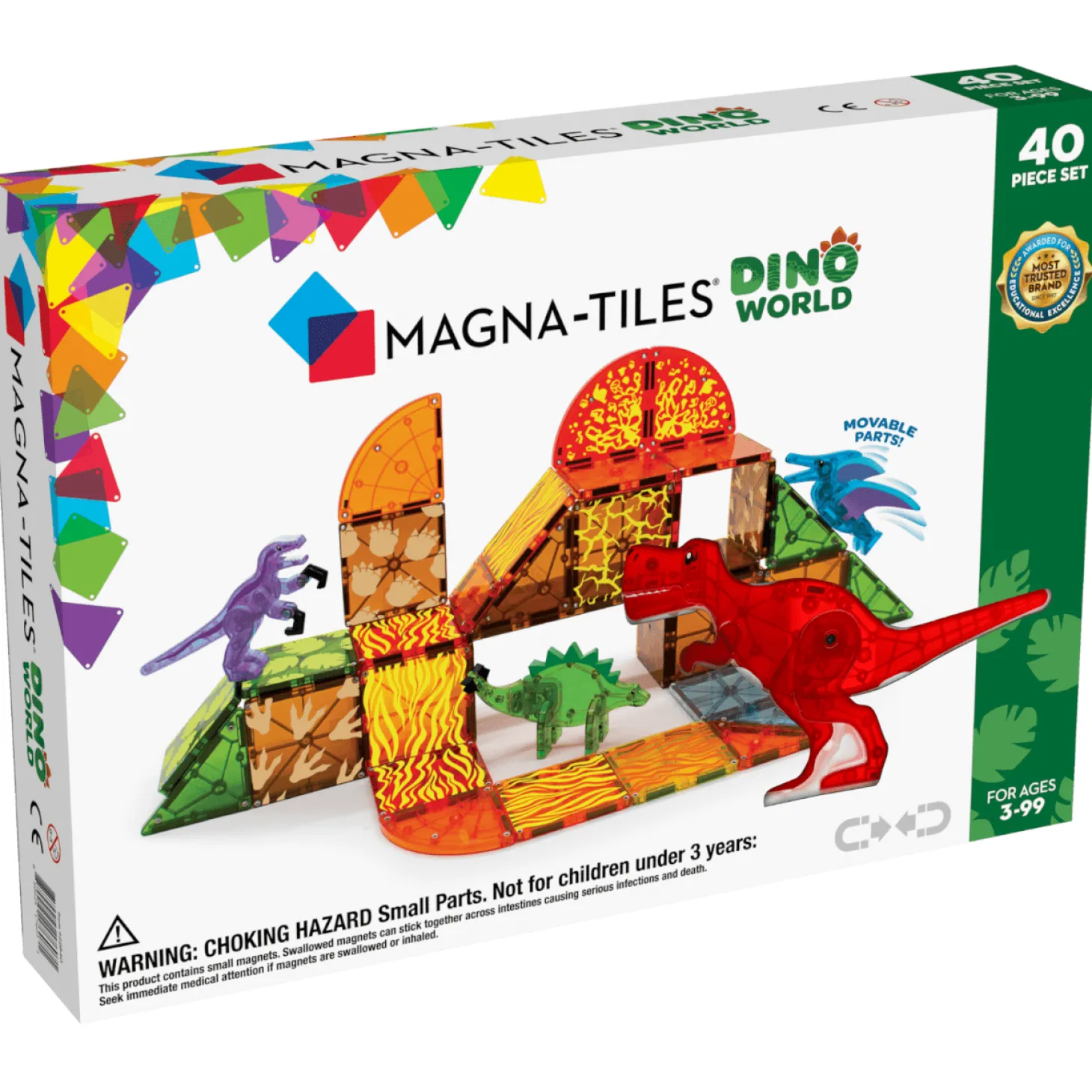 Klocki Magnetyczne Dino World 40 el.