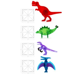 Klocki Magnetyczne Dino World 40 el.