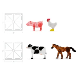 Klocki Magnetyczne Farm Animals 25 el.