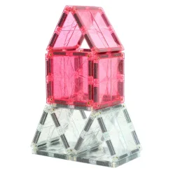 Klocki magnetyczne Glitter Tiles Pack Transparent & Pink - 16 el.